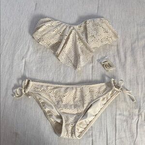 Cream Lace Bikini Set
